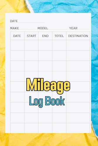 Cute Pastel Mileage Log Book: Adorable Blue & Yellow Design | Track Mileage, Gas, Trips, and Vehicle Maintenance | 6" x 9", 120 Pages