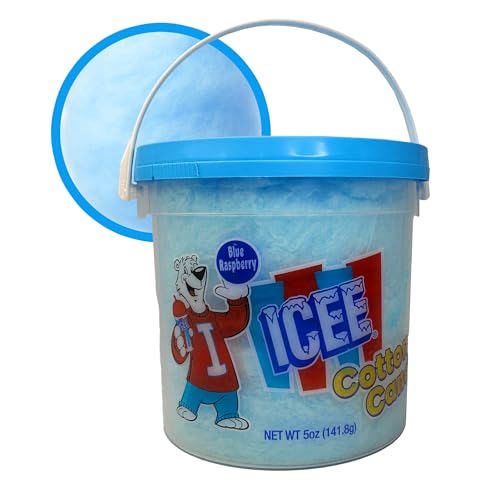 ICEE Cotton Candy – Sweet Carnival Treat, Fluffy & Airy Snack, Perfect for Kids & Adults, Bucket with Handle, Great for Parties, On-the-Go Snacking & Fun Desserts (5 ounces, Blue-Raspberry)