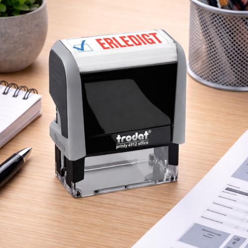 Trodat Textstempel printy 4912 office mit Text ERLEDIGT Kunststoff schwarz 0092399432715 Trodat