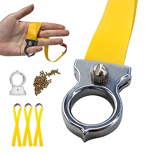 Runzkzy Slingshot Catapult, Framless Slingshot with Ring Slingshot Bands, Metal Slingshots for Adults, Small Slingshots for Hunting Shooting Practice (Package C)