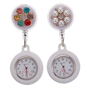 CALLARON 2 Stuks Verpleegster Zakhorloge Hangende Zakhorloge Verpleegster Horloge Clip Op Praktische Verpleegster Horloge Hangende Horloge Nauwkeurige Zakhorloge Decor Gebruik De Tafel Wit