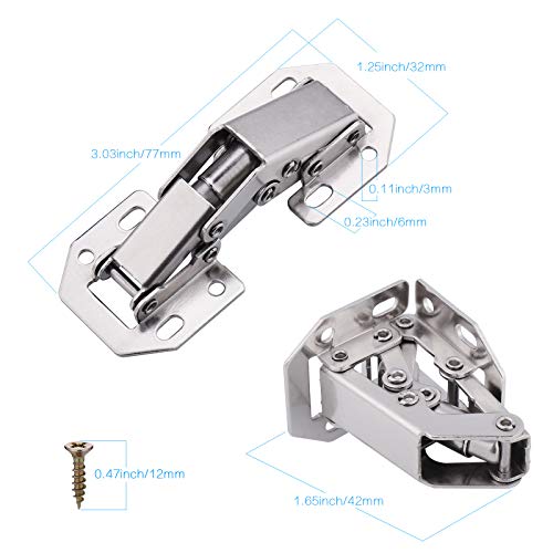 JIZZU 10pcs Cabinet Hinges with Hinge Screws，90 Degree Hinges for Kitchen Cu...