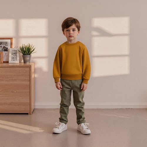 Toddler Boy Girl Sweatshirt Solid Color Long Sleeve Crew Neck Pullover Tops3