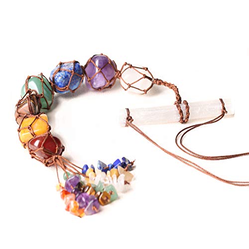 7 Chakra Stones Healing Crystals Hanging Ornament Chakra Tassel Christmas Ornaments Pendulum Good Luck for Home Decoration