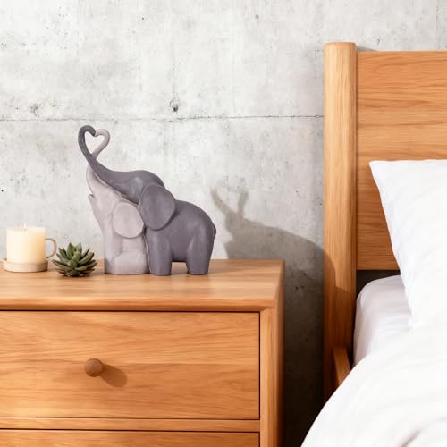 Couple Elephant Statue, Heart-Shaped Elephant Decor is a gift for women. The elephant sculpture is suitable for decorating living room coffee tables, bookshelves, offices, and entryway decor.A-Purple by DOVDOV - Used condition - Image 4