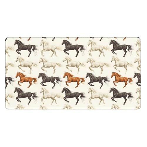 Tapis de souris de jeu grand format avec motif cheval rétro pour bureau
