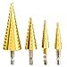 Produktbild Estmoon 4 tlg HSS Stufenbohrer Satz Set, Hex Shank Schneiden Konusbohrer Kegelbohrer für Edelstahl Metall Holz Kunststoff, 3-13/4-12/4-20/4-32 mm