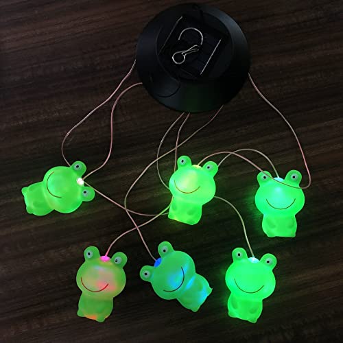 Color Changing Solar Power Frog Wind Chime,Animal Decorative String Light For Outside Kids Bedroom Birthday Patio Party Decoration (Frog Prince) #TOP5