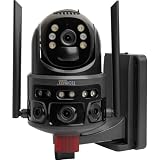 Technaxx TX-329, doppia telecamera di sicurezza 4G per esterni con pannello solare da 8W - 3MP FullHD, rotazione di 345°, visione notturna, batteria da 8000mAh, audio bidirezionale, IP65