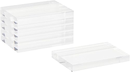 Miniatura 5 de Okuna Outpost Soportes transparentes para números de mesa para bodas, letreros acrílicos para tarjetas de lugar (paquete de 6)