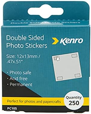 Kenro Double Sided Photo Stickers for Sticking Photographs into Albums Box of 250 Great for Scrapbooking Paper Crafts - PC105