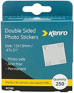 Kenro Double Sided Photo Stickers for Sticking Photographs into Albums Box of 250 Great for Scrapbooking Paper Crafts - PC105