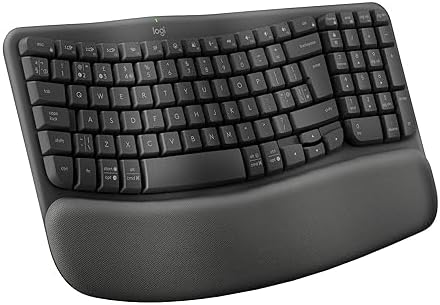Logitech Wave Keys kabellose ergonomische Tastatur - Grafit, Spanisches QWERTY-Layout