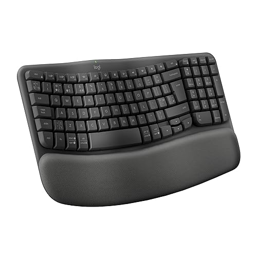Logitech Wave Keys kabellose ergonomische Tastatur - Grafit, Spanisches QWERTY-Layout