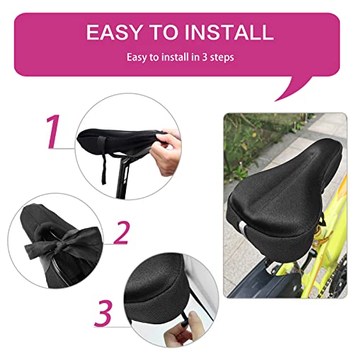 TOMDLING Kids Gel Bike Seat Cushion Cover, Breathable Memory Foam Child Bike Seat Cover, Seat Cushion for Children\'s Bicycle, with Water and Dust Resistant Cover, 9\"x6\"