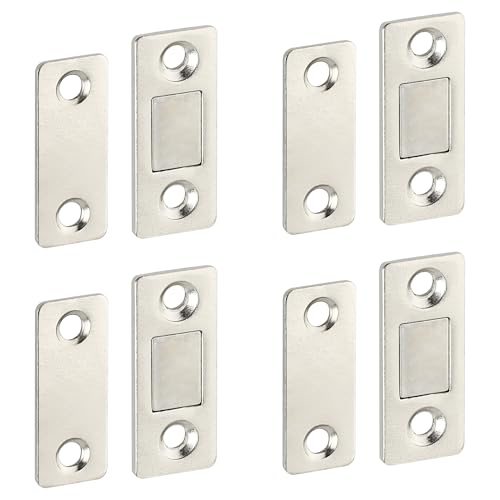 Mooche 4PCS Magnetic Door Catch, Ultra Thin Cabinet Magnetic Catch for Cabinet Magnet, 40MM Cupboard Adhesive Magnetic Door Catch for Wardrobe Catch for Furniture Closet Cupboard Door Closing