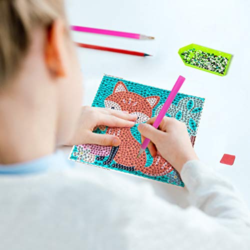 Labeol 5D Diamond Painting Kit For Kids With Wooden Frame Art And Crafts For Kids Ages 6 - 8 - 10 - 12 Full Drill Painting By Number Kits Home Wall Decoration 6X6 Inch (Fox) #TOP4