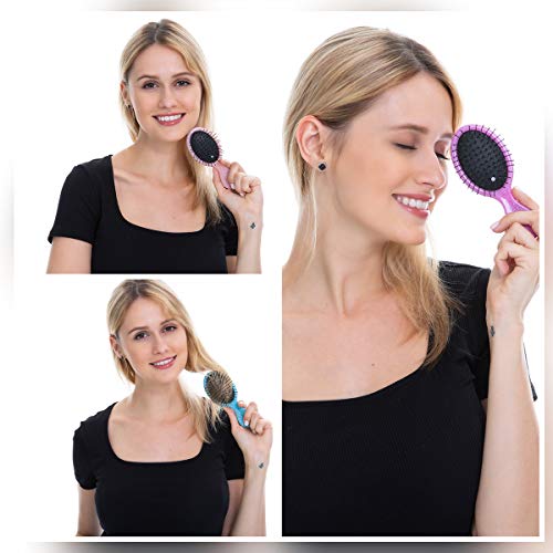 Toddler Detangler Hair Brush Travel Detangling Brushes 3Pcs Women Valentines Day Best Gift Small Wet Hair Brush For Baby Kids Pocket Hairbrush Pro, For Curly Hair, Wet Dry Hair Tangle Brush #TOP2