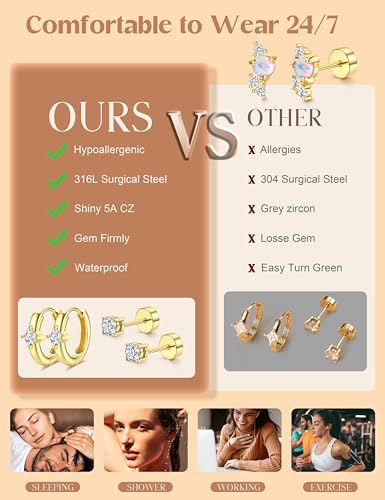 FUNRUN JEWELRY Hypoallergenic Earrings Set - Price Drop - Image 4