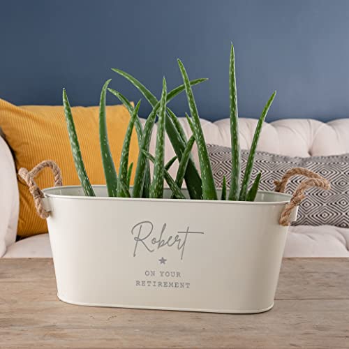 Personalized Retirement Planter Box - Unique Coworker Leaving Gifts for Men Women - Engraved Flower Plant Pot (Medium)