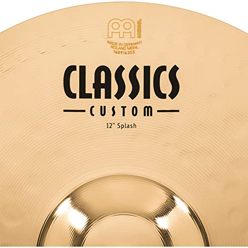 Meinl Cymbals Classics Custom Brilliant Splash — 12 Zoll (Video) Schlagzeug Becken (30,48cm) B12 Bronze, Brilliantes Finish (CC12S-B)