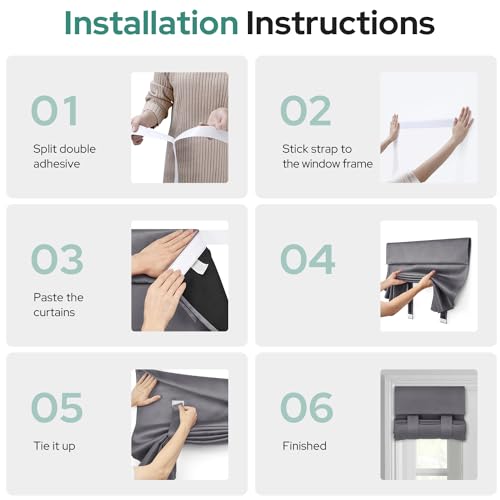 HOMEIDEAS 100% Blackout Sidelight Curtains for Front Door, Side Door Window Curtains and Small Window, Thermal Insulated Covering, 1 Panel, W12 X L54 Inch, Grey by HOMEIDEAS - Image 6