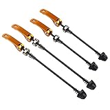 Rowiz Buje de liberación rápida para bicicleta eje delantero y trasero de bicicleta, 2 pares (dorado)
