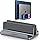 YICOSUN 3-Slot Aluminum Vertical Laptop Stand for Desk - Adjustable Width Dock for MacBook, Surface, Samsung, HP, Dell up to 17.3 inches - Space-Saving & Protective Design - Gray