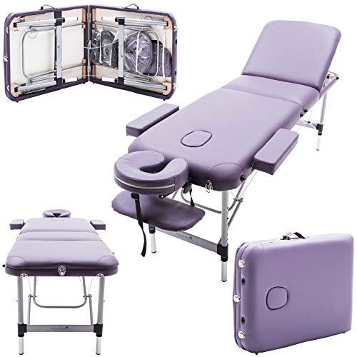 Massage Imperialu00ae Richmond -Table de massage Portable pro luxe - Aluminum - 3 Zones - Couleur : Violet