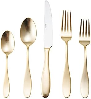 Towle Living 5165791 20-Piece Ashwell Gold Forged Stainless Steel Flatware Set, Service of