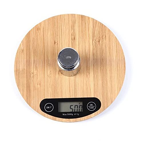 Ycdtop Food Scale Wooden Kitchen Scale Environmental Wood Food Scale Household Coffee Scale Led Electronic Scale Bamboo Baking Scale 5Kg/1G #TOP1