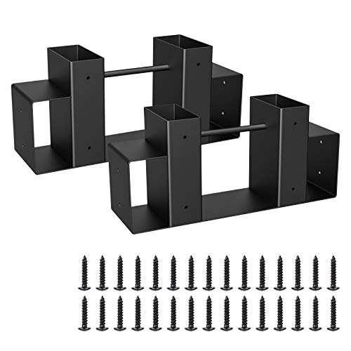 Gaspro Outdoor Firewood Rack Brackets Kit, 2X4 Adjustable Log Rack Brackets For Wood Storage, Black Steel #TOP5