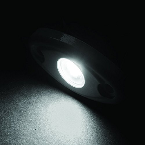 T-H Marine High Intensity Oval LED | Boat Courtesy/Rock Light for Overhead Deck Lighting or Trailer Lights | Black Housing - White LED