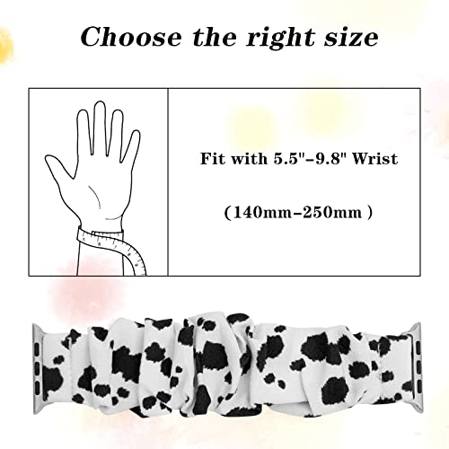 Monoblanks Scrunchie Elastic Watch Band Compatible With Apple Watch Band 38Mm/40Mm/41Mm 42Mm/44Mm/45Mm,Thick Elastic Band Replacement For Iwatch Series 7/Se/6/5/4/3/2/1(Cow, 38Mm/40Mm/41Mm) #TOP1