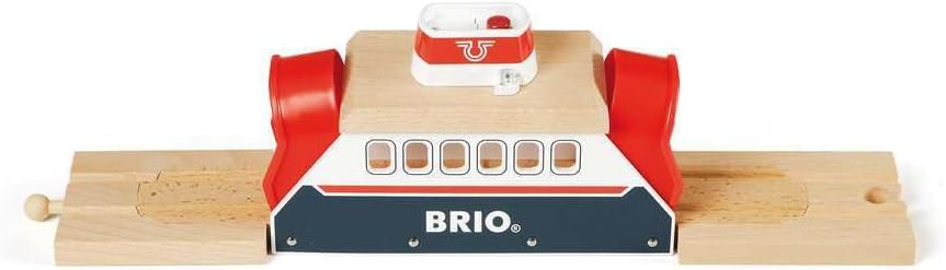 BRIO World 33569 - Ferry Ship - 3 Piece Wooden Toy Train Set for Kids | Interactive Light and Sound Features | Compatible with All BRIO Train Tracks | Ideal for Ages 3 and Up