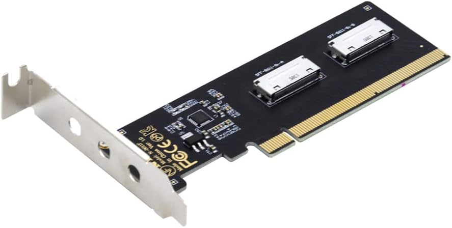 PCIE PCI-Express 16x to Dual Oculink SFF-8612 SFF-8611 8X VROC Adapter for Mainboard SSD Graphics Card