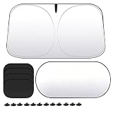 Parasol Coche Trasero Delantero Plegable Set,140x70cm Car Sun Shade Parasol ventanillas Laterales Coche,Parabrisas Coche,Protector Solar Coche,Tapa Sol Carro