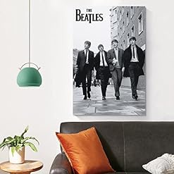 SAXTZDS Poster The Beatles – Noir et blanc – Peinture décorative sur toile – Art mural – Décoration moderne pour chambre… - Les Beatles, Paul McCartney, John Lennon, RIngo Starr, George Harrison SAXTZDS Poster The Beatles - Noir et blanc - Peinture décorative sur toile - Art mural - Décoration moderne pour chambre… – Image 4