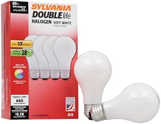 SYLVANIA Halogen Lamp Double life / Dimmable Light Bulb A19 / Energy-saving replacement