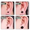 BZKSER Fausse Boucle d'oreille Homme - 8 Paires 6-12MM Boucles d'oreilles Magnétiques en Acier Inoxydable pour Les Hommes Femme Rond Fausse Boucle d'oreille Clip Non-Piercing Noir Argenté #3