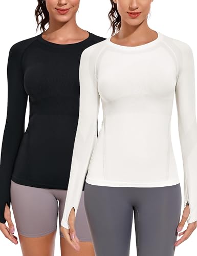 WANAYOU Long Sleeve Workout Tops for Women Athletic Shirt Thumb