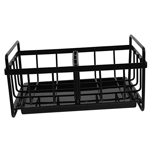 DECORNIJIA Organizador de Fregadero para Esponjas y Cepillos Soporte de Cocina con Diseño Portátil y Duradero para Almacenaje y Drenaje Encimeras Negras