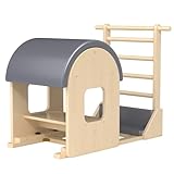 GDMSTIH Gray Pilates Ladder Barrel, Wooden Spine Corrector Pilates Machine for Home Workout, Pilates Arc for...