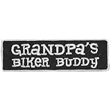 Milwaukee Leather Patch Grandpas Biker Buddy BK/WH 4W 1H - 4W X 1H