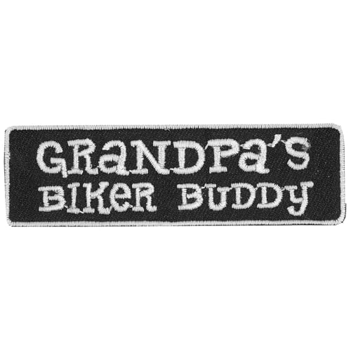 Milwaukee Leather Patch Grandpas Biker Buddy BK/WH 4W 1H - 4W X 1H