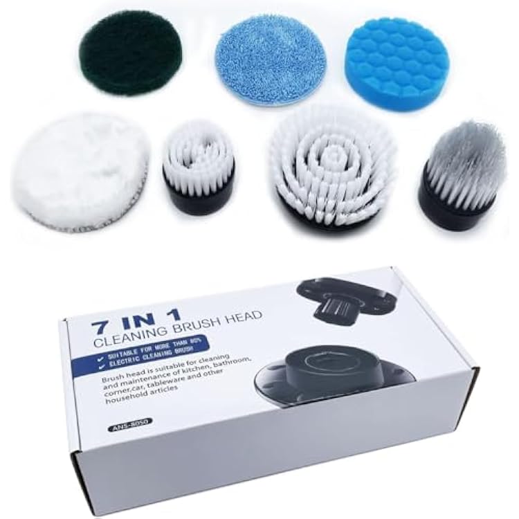 MGLSDeet Electric Spin Scrubber 7Pcs Replacement Brush Heads Kit, for MGLSDeet ANS8050/8051/8052 SXT168 Electric Cleaning Brush