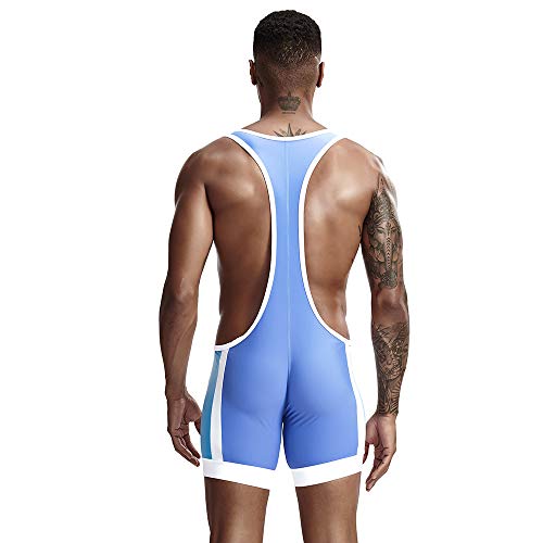 JINLIN Men’s Wrestling Singlets, Athletic Men's Wrestling Singlet Leotard Bodysuit Tanktop Uniform - Thumbnail 6