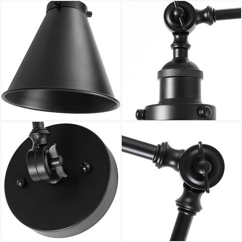 Image of JONATHAN Y Rover 1-Light Wall Sconce 7 inch, Black, Set of 2