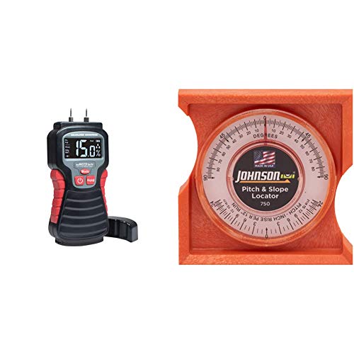 Calculated Industries 7445 AccuMASTER Duo Pro Pin & Pinless Moisture Meter + Johnson Level & Tool 750 Pitch & Slope Locator