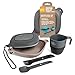 UCO 6-Piece Camping Mess Kit with Bowl, Plate, Camp Cup, and Switch Spork Utensil Set, Classic Blue, Venture